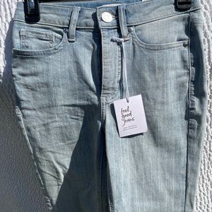 Skinny ankle jeans with light vertical stripes size 2